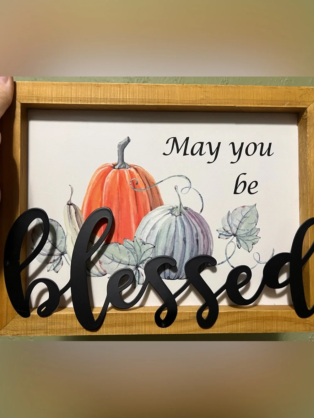 NWT May You Be Blessed Pumpkin Wall Art